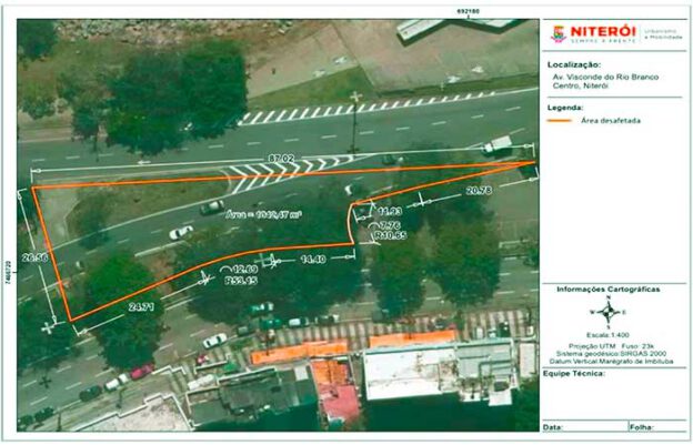 Área pública desafetada por Grael para instalação de um posto de gasolina, Niterói