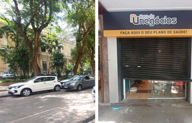 Loja arrombada ao lado da antiga sede da Prefeitura de Niterói