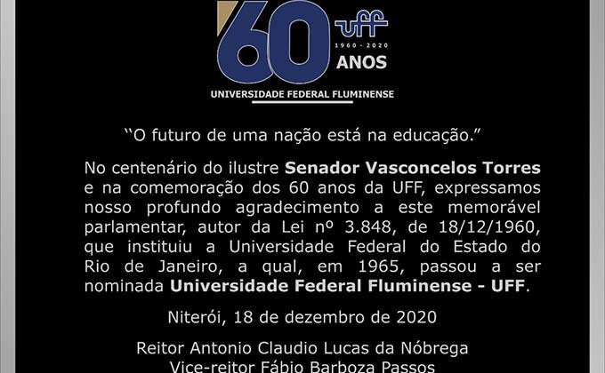 UFF faz 60 anos