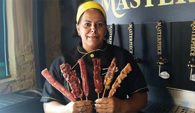 espetos de mignon, frango, salsichão